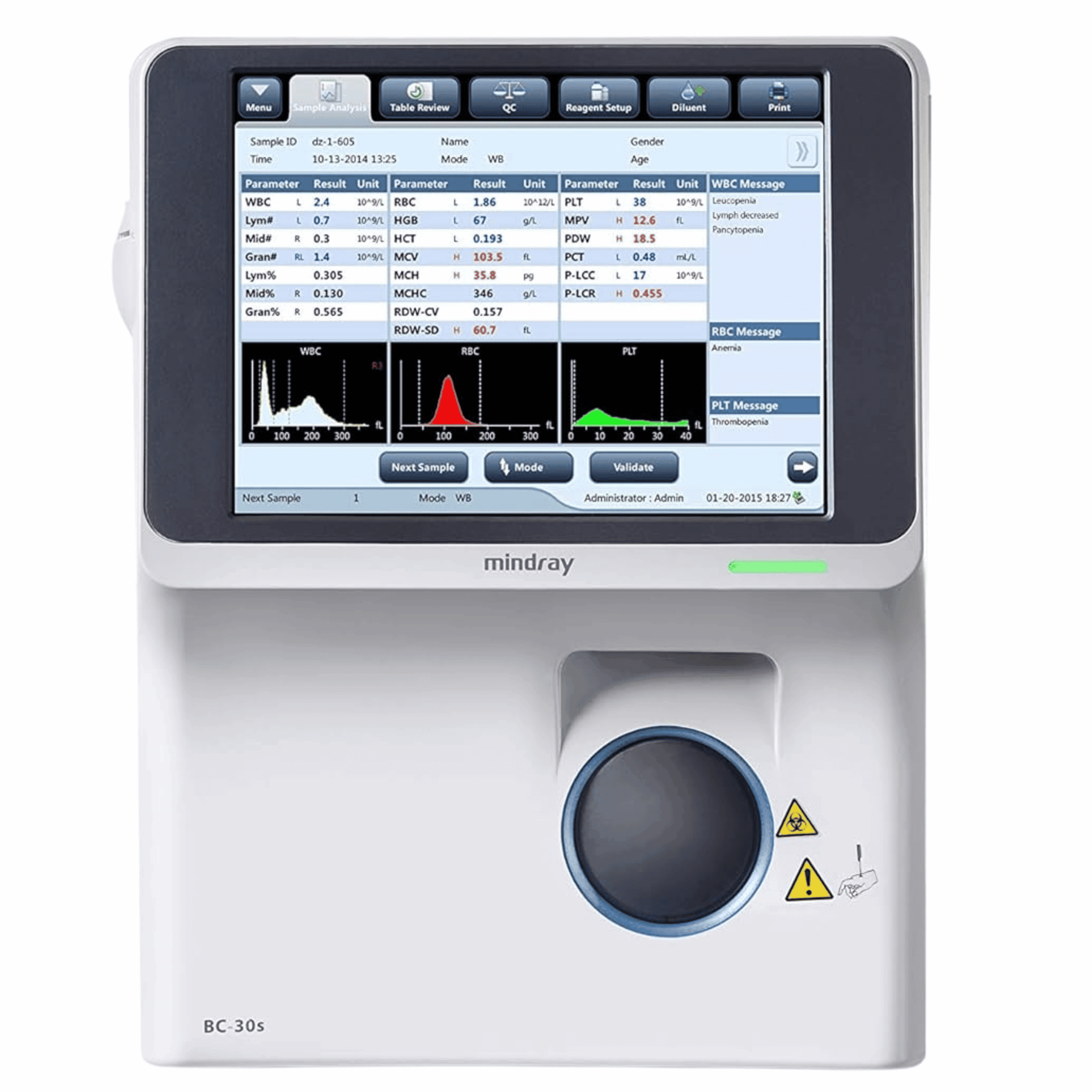 Analizador hematológico Mindray BC-30s, equipo automatizado de laboratorio clínico para análisis de sangre con resultados precisos y rápidos. Analizador hematológico Mindray BC-30s, equipo automatizado de laboratorio clínico para análisis de sangre con resultados precisos y rápidos.