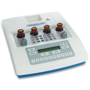 Coagulómetro semiautomático Biobas 20 de Spinreact con múltiples posiciones.