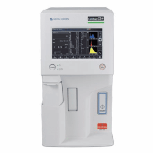 Analizador hematológico automático Nihon Kohden Celltac MEK-1303 con pantalla digital y modo cerrado.