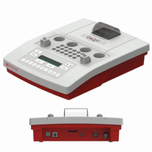 Analizador de coagulación Wiener Lab COL 2 V.02 con doble canal y puerto de conexión posterior.